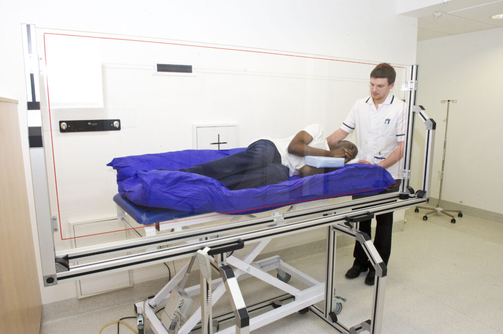 An image of a patient receiving treatment.