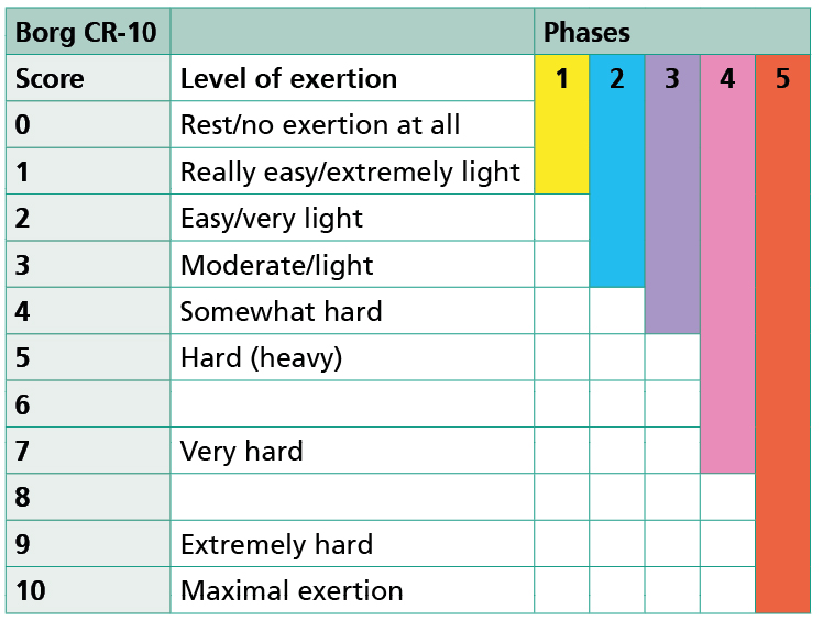 Diagram of the BORG scale