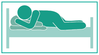 illustration of a person lying on their side on a bed