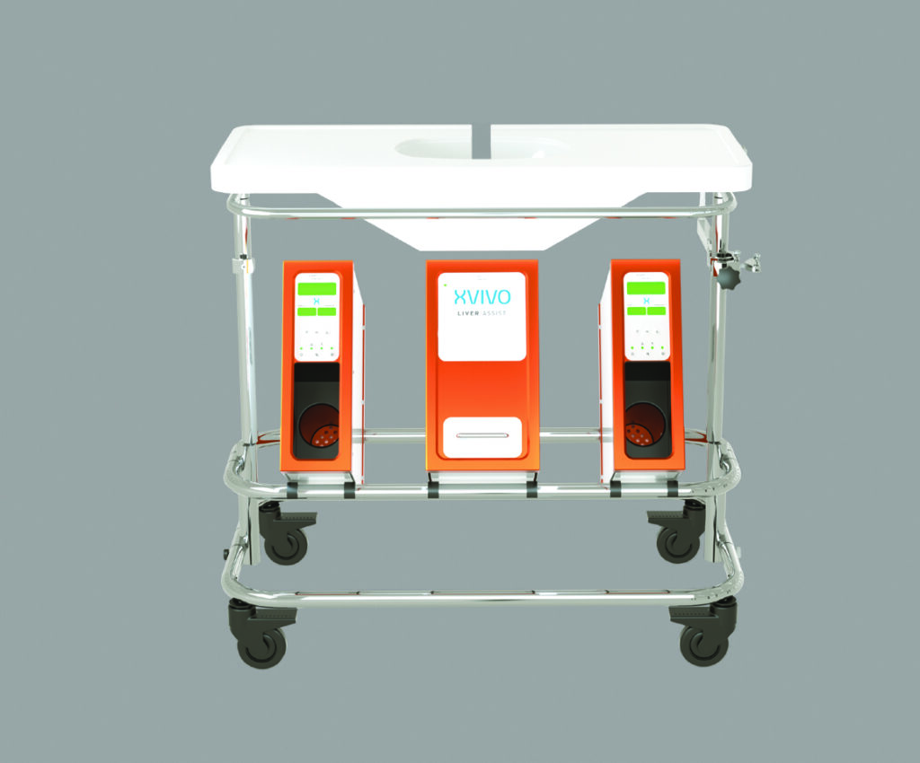 Photograph of a Liver Assist™ machine. Pictures are published with permission from XVIVO Perfusion AB, 2024. All rights reserved.