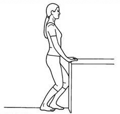 Illustration of soleus stretch exercise.