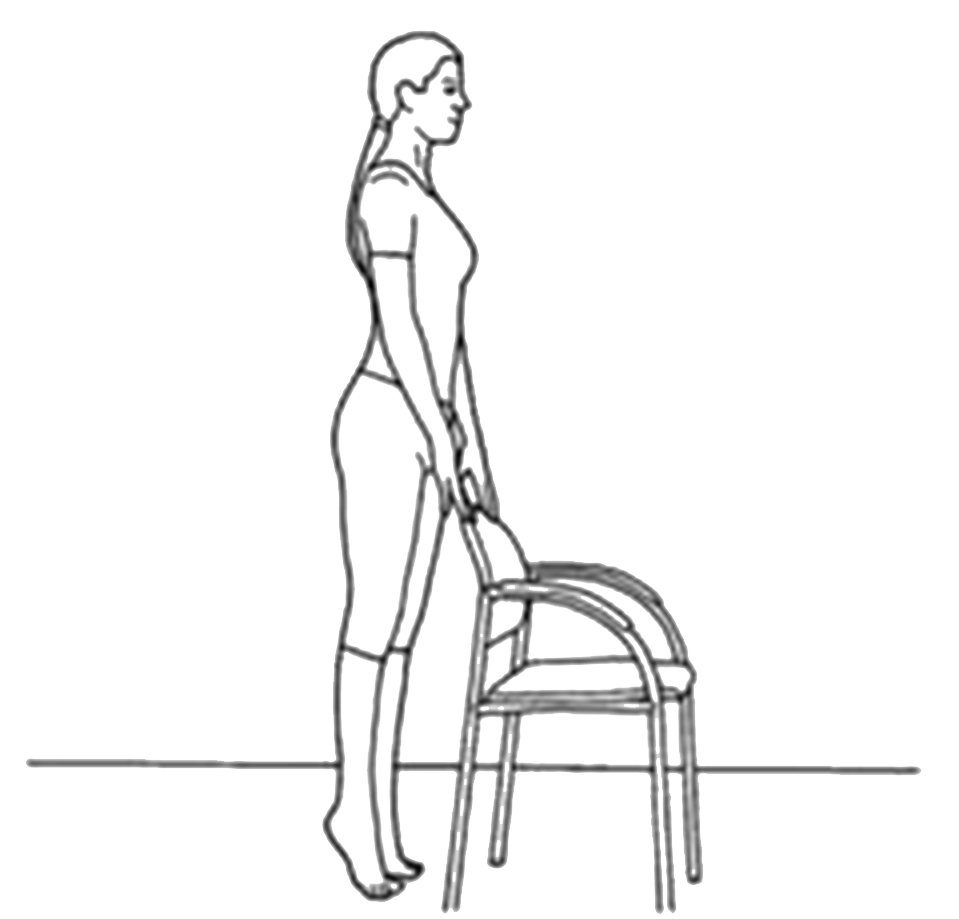 Illustration of calf raise exercise.