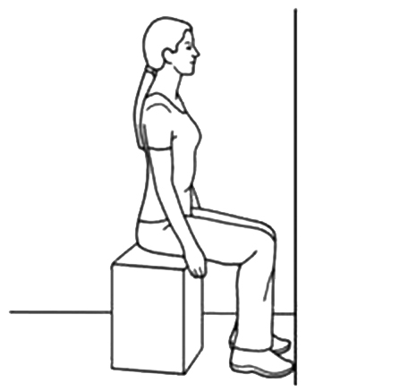 Illustration of static quads at 60 degrees exercise.