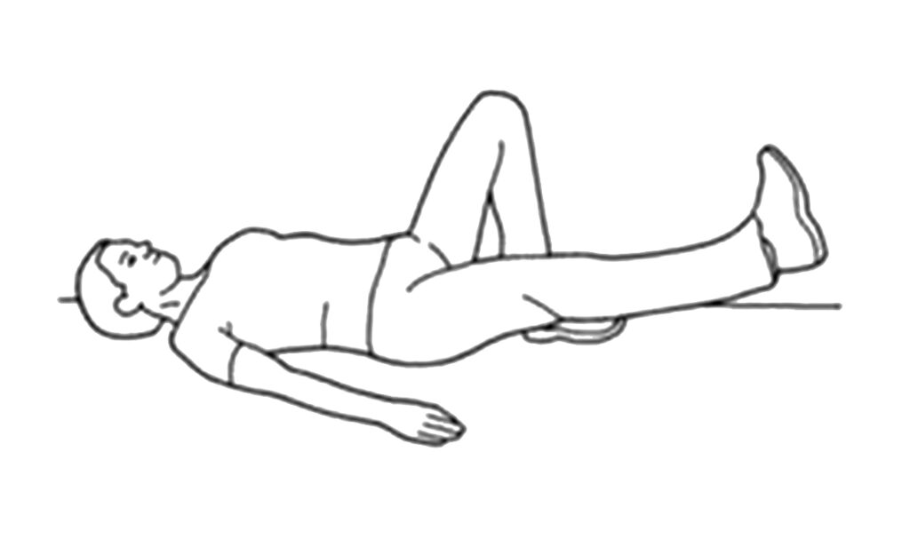 Illustration of straight leg raise exercise.