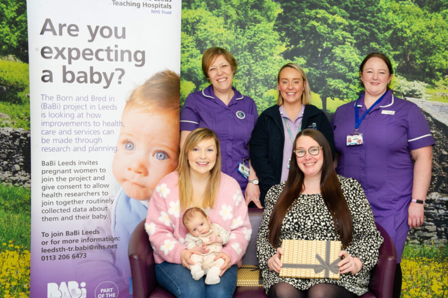 BaBi Leeds study participant with members of the research team