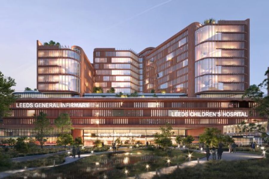 High quality artists impression of the new developing Leeds NHS Teaching Hospital site